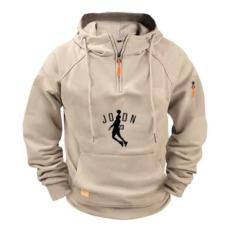 Men'S Hoodie 2025 New High-Quality Zipper Multi-Pocket Hoodie. Fashionable and Casual Polar Cap Sweatshirt