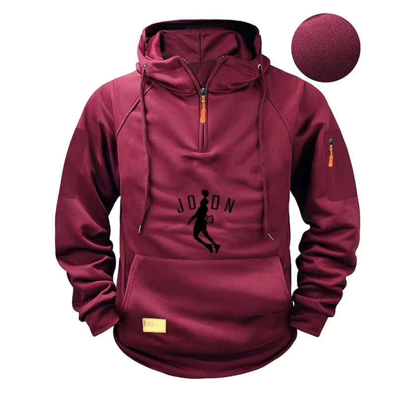 Men'S Hoodie 2025 New High-Quality Zipper Multi-Pocket Hoodie. Fashionable and Casual Polar Cap Sweatshirt