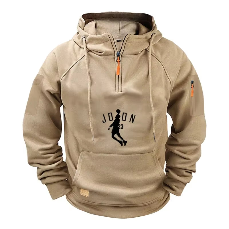 Men'S Hoodie 2025 New High-Quality Zipper Multi-Pocket Hoodie. Fashionable and Casual Polar Cap Sweatshirt
