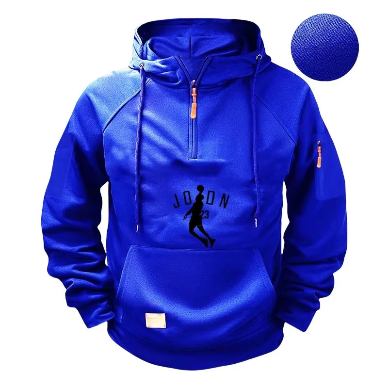 Men'S Hoodie 2025 New High-Quality Zipper Multi-Pocket Hoodie. Fashionable and Casual Polar Cap Sweatshirt