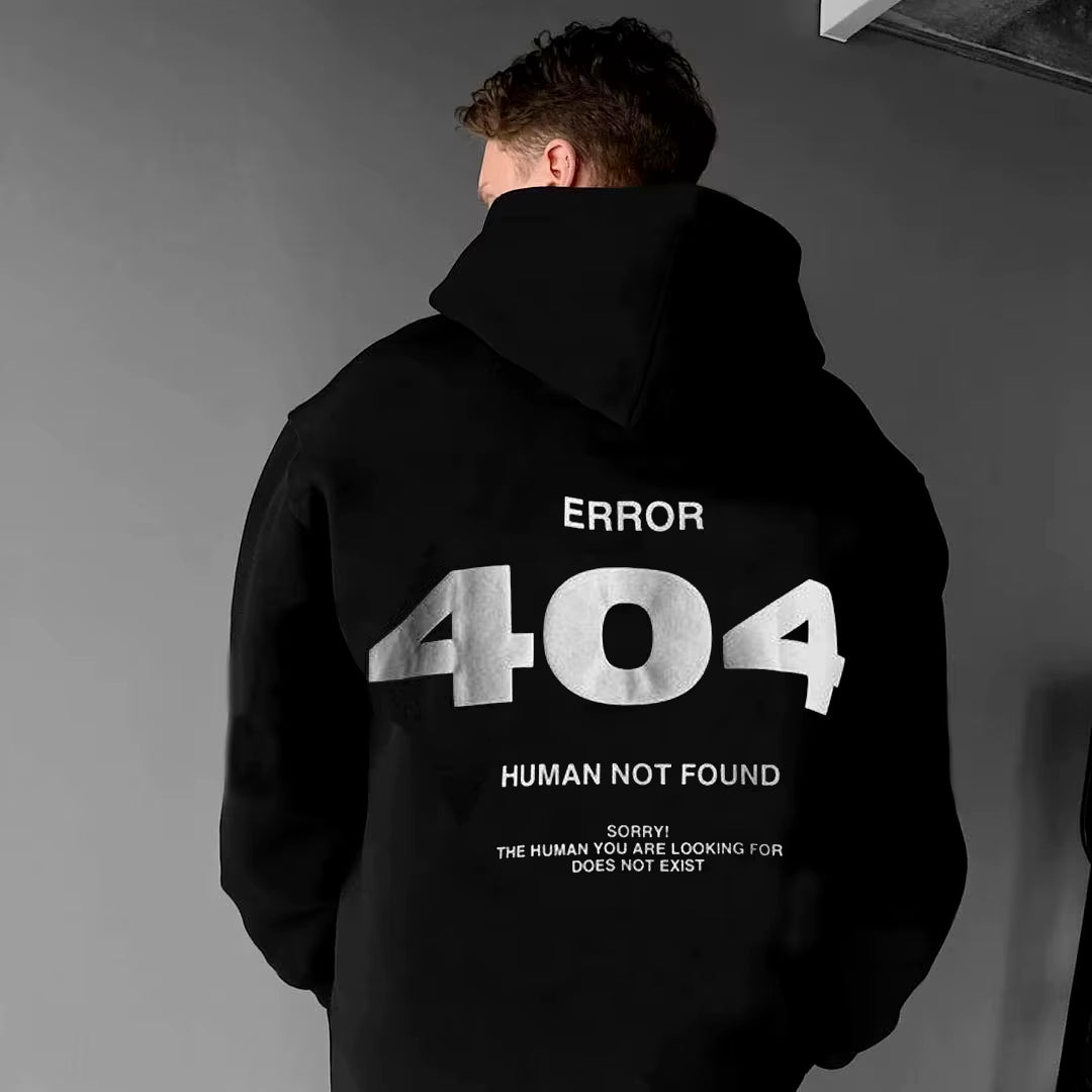 Harajuku Men'S Hoodie Hip Hop Pullover Hooded 404 Graphic Casual Sweatshirts Men Women Oversize Cotton Hoodies Mens Clothing.