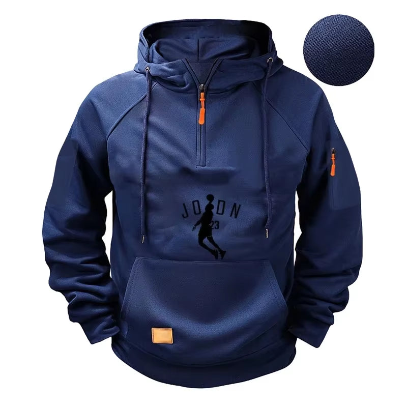 Men'S Hoodie 2025 New High-Quality Zipper Multi-Pocket Hoodie. Fashionable and Casual Polar Cap Sweatshirt