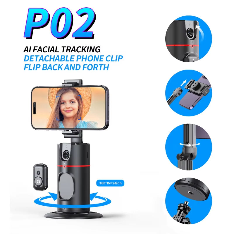 Auto Face Tracking Phone Holder Gimbal Stabilizer for Phone Shooting Holder 360 Rotary Live Vlog Video Recording Selfie Stick