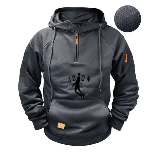 Men'S Hoodie 2025 New High-Quality Zipper Multi-Pocket Hoodie. Fashionable and Casual Polar Cap Sweatshirt